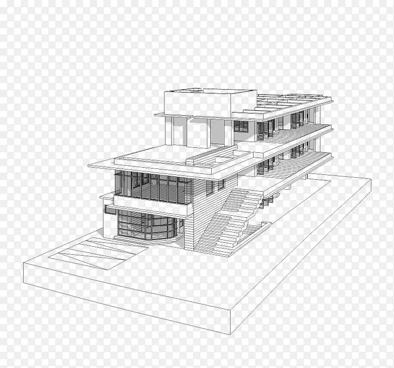 室外建筑模型透视图