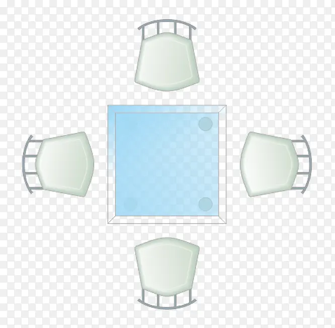 户型图彩平图透明玻璃餐桌椅