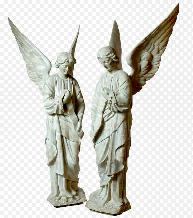 复古古典雕塑天使素材免抠