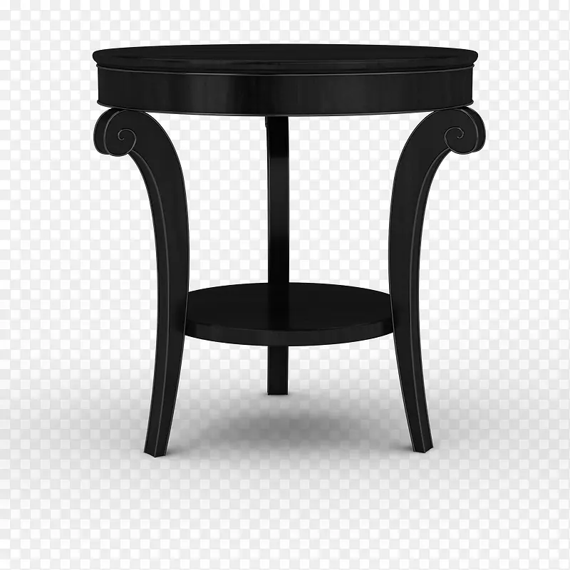 黑色古典木制圆形木桌