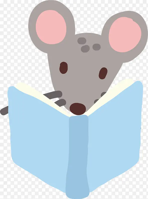 卡通可爱书本老鼠