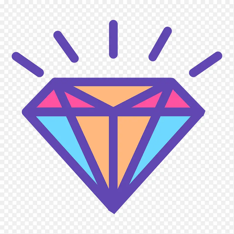 彩色三角形几何钻石元素