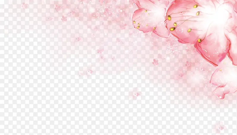 粉红花装饰