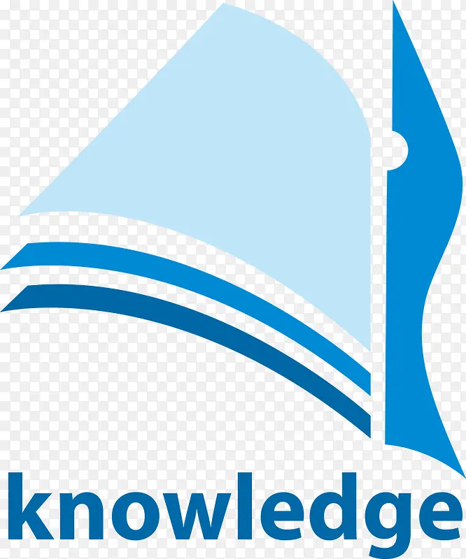 蓝色创意课本logo图