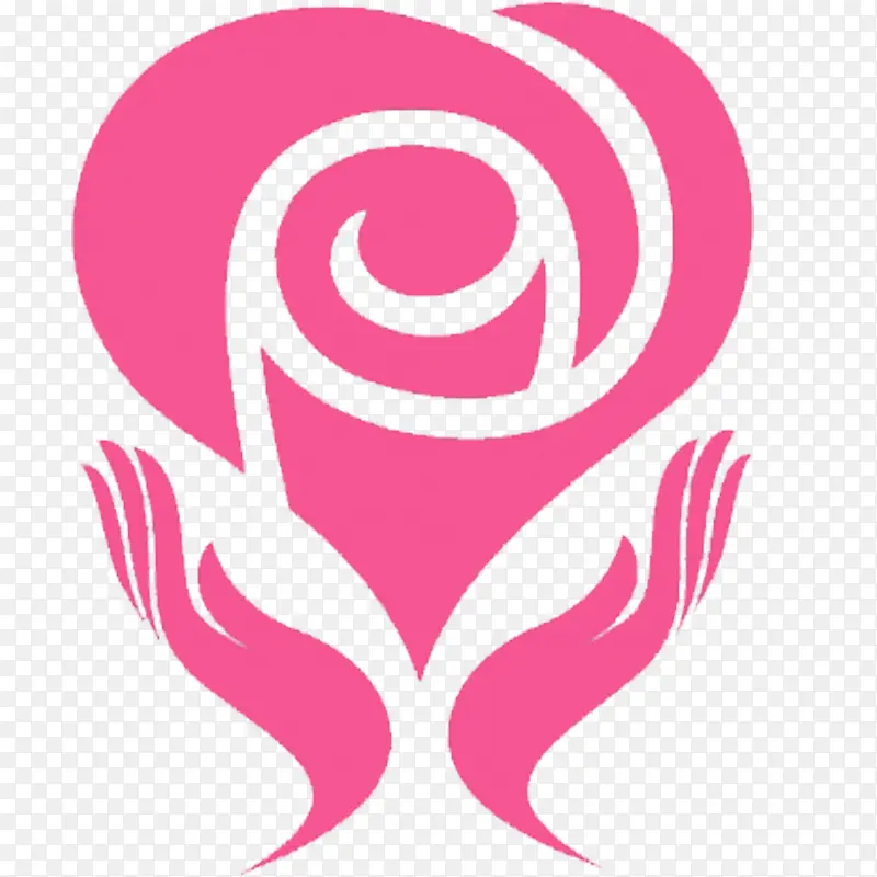 粉色手势logo