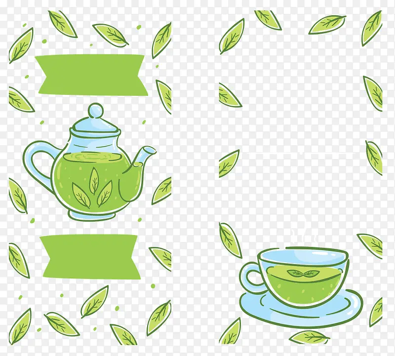 绿色树叶茶叶菜单