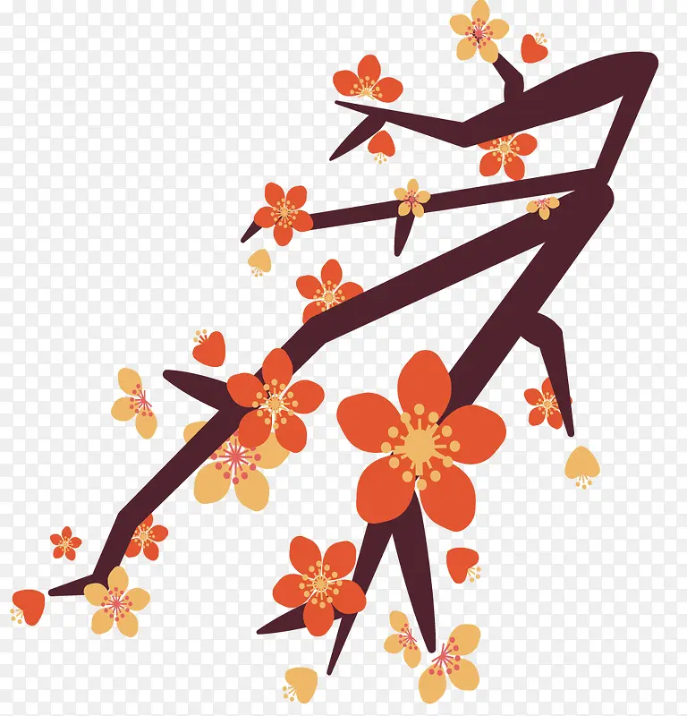 中国风手绘卡通梅花PNG图片素材下载_图片编号8675841-PNG素材网