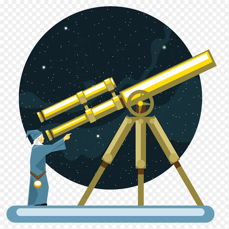 矢量手绘天文望远镜