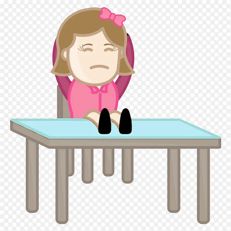 得意的短发小女孩
