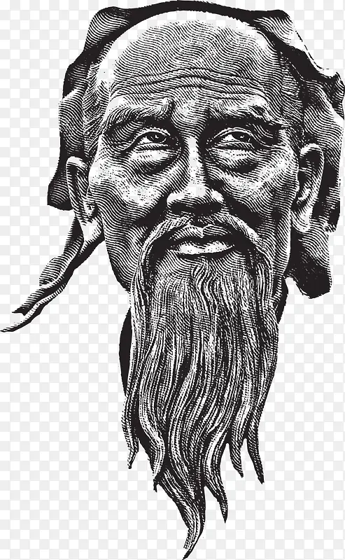 素描老头画像