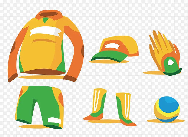 黄绿配色足球守门员运动服饰装备