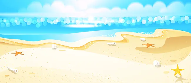 夏日卡通沙滩背景