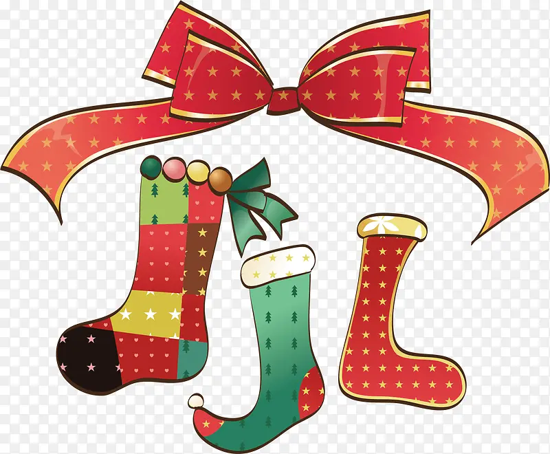 圣诞蝴蝶结袜子