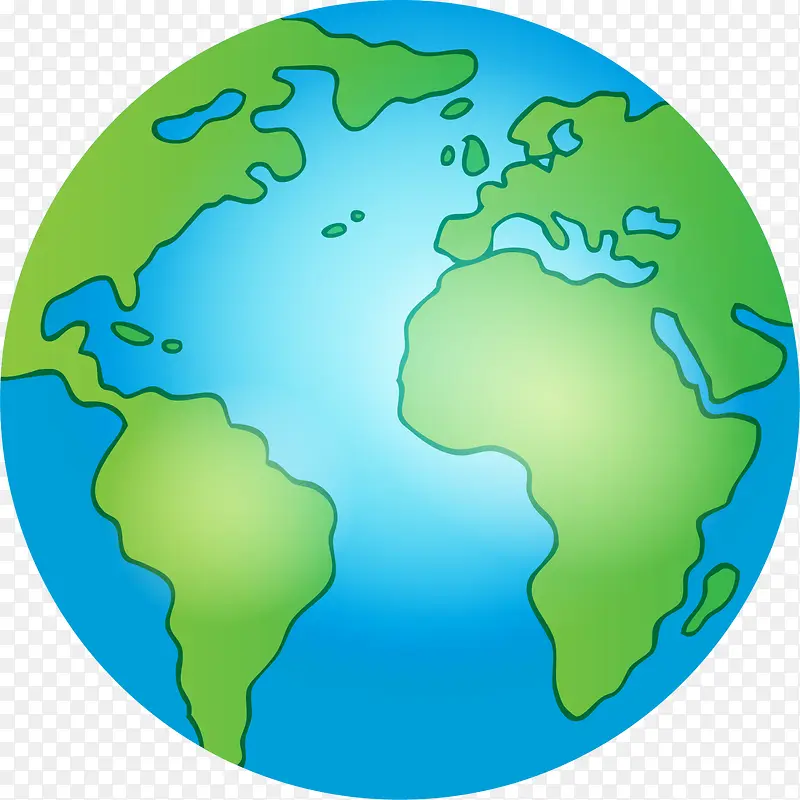 世界地球日蓝色卡通地球