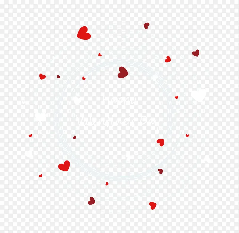 红心白线漩涡情人节快乐