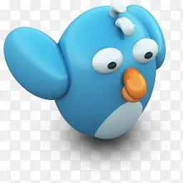 Twitting蓝色小鸟立体