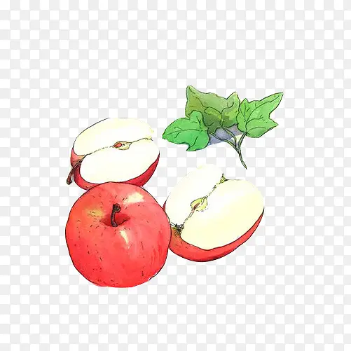 红苹果手绘画素材图片