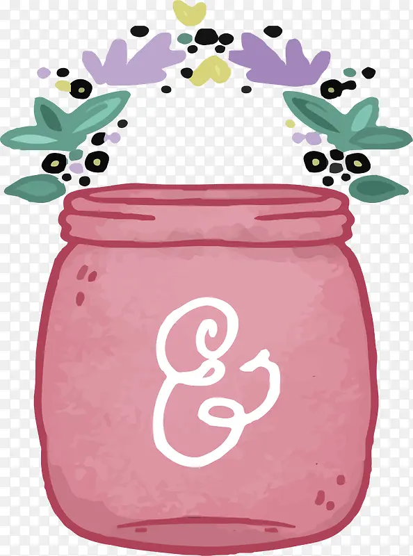 彩色花纹装饰罐子