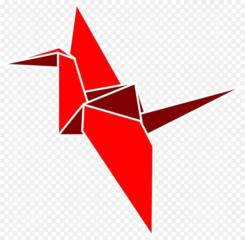 红色的折纸鹤