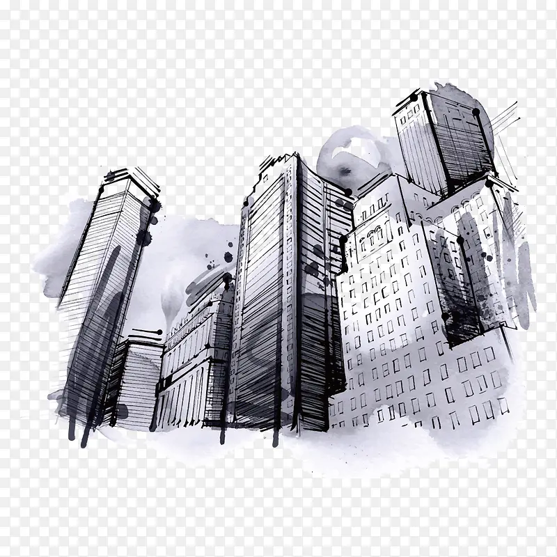 水墨矢量建筑PNG图片素材下载_图片编号8686885-PNG素材网