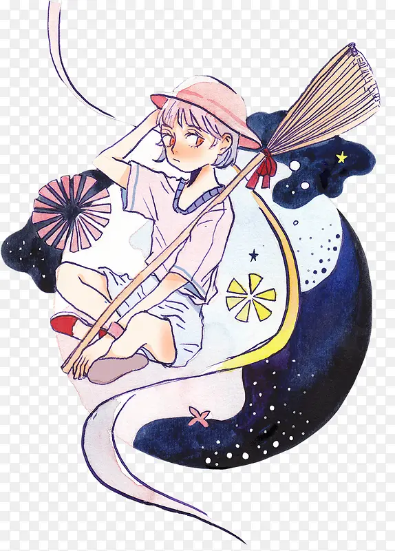 扫把女孩