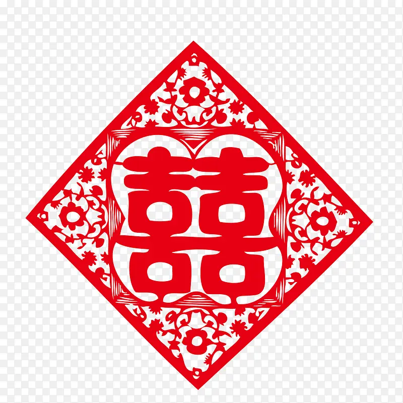 传统婚庆剪纸素材