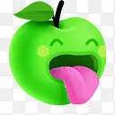 吐舌头的青苹果表情图标