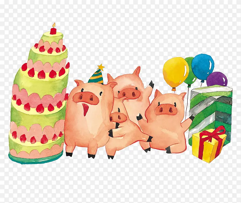 蛋糕气球猪