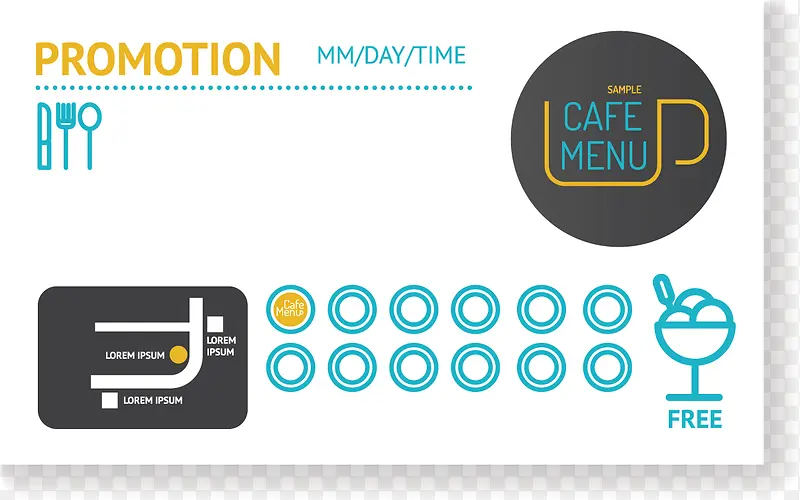 矢量创意设计咖啡店菜单图