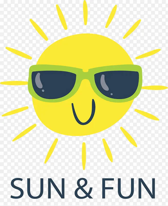 卡通夏日太阳标签