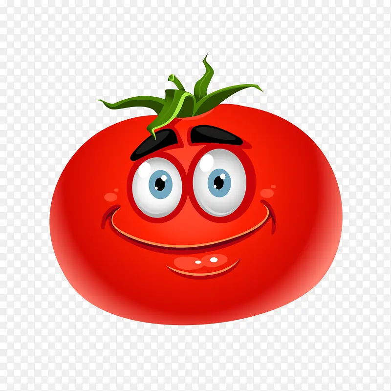 卡通矢量可爱蔬菜番茄