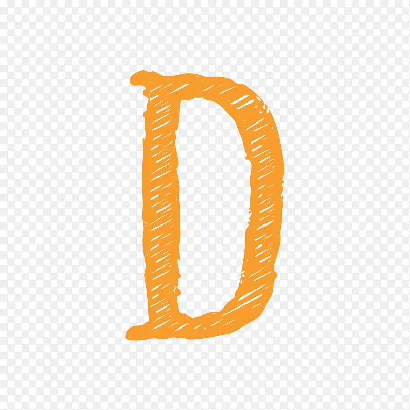 卡通手绘橙色字母DPNG图片素材下载_图片编号8694140-PNG素材网