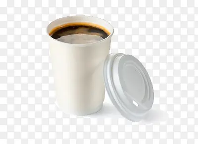 白塑料杯里的咖啡奶茶饮料
