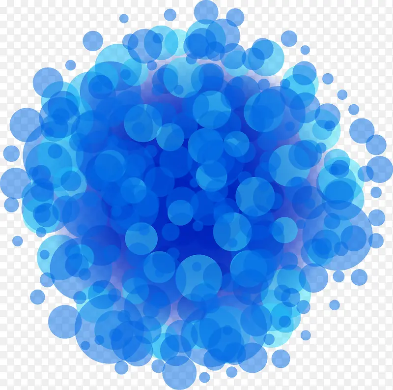矢量绚丽的蓝色泡泡插图