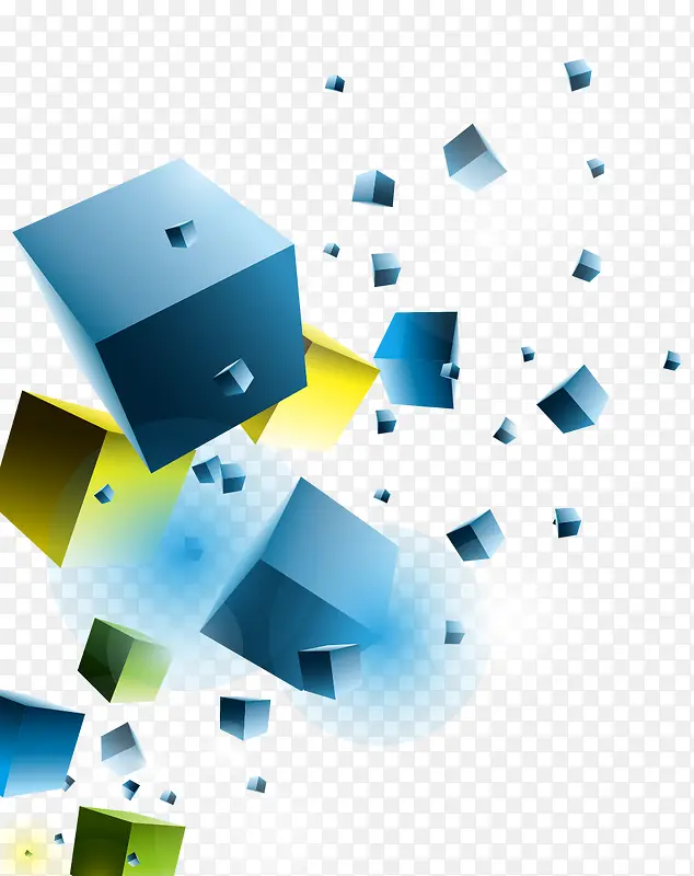 抽象几何碎块立体块
