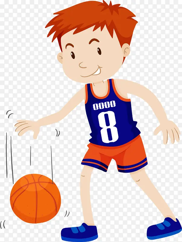 打篮球的短发男孩