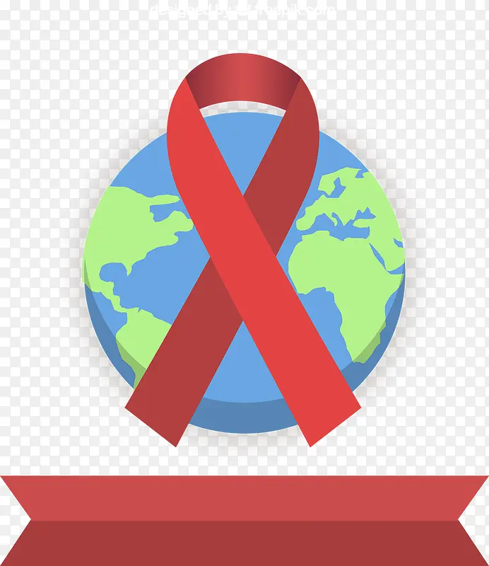 可爱世界艾滋病日矢量图