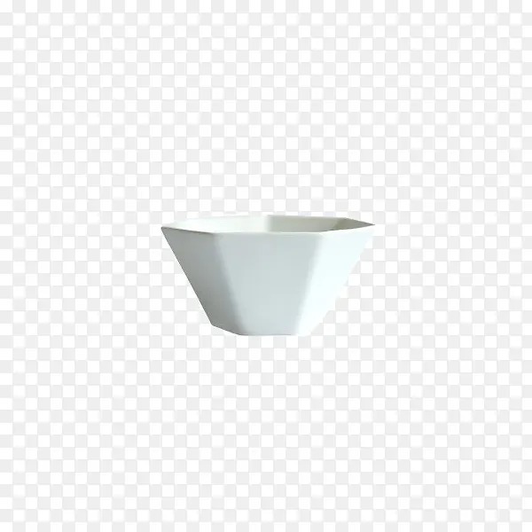 龙寅日式磨砂亚光多角陶瓷碗白色