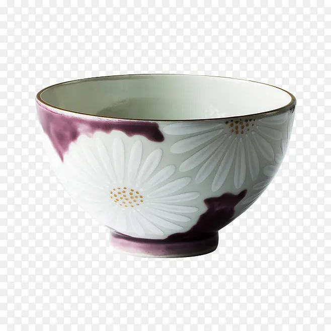 紫色小雏菊陶瓷碗