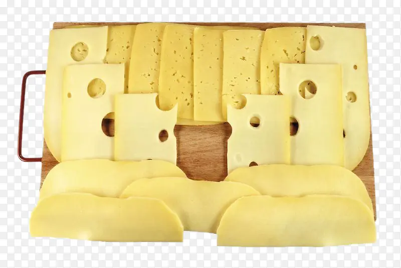 砧板上的大块奶酪片