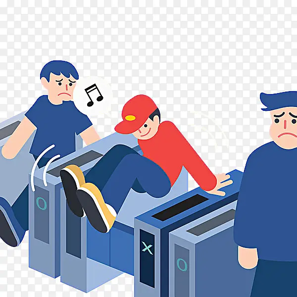 手绘跳地铁闸门PNG图片素材下载_图片编号8698540-PNG素材网