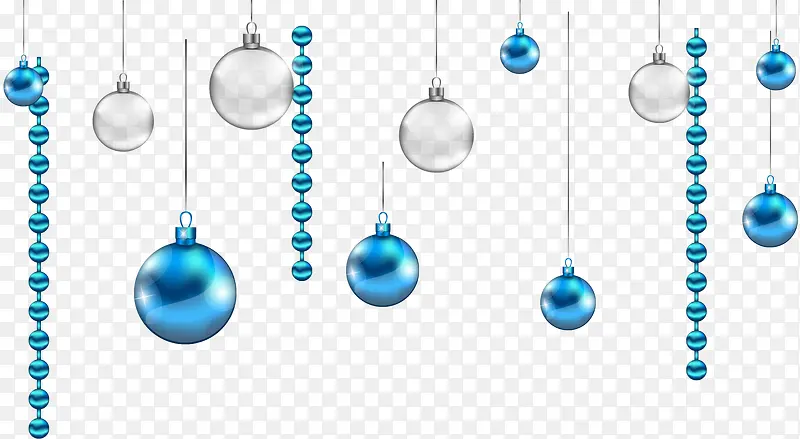 蓝色圣诞节彩球挂饰