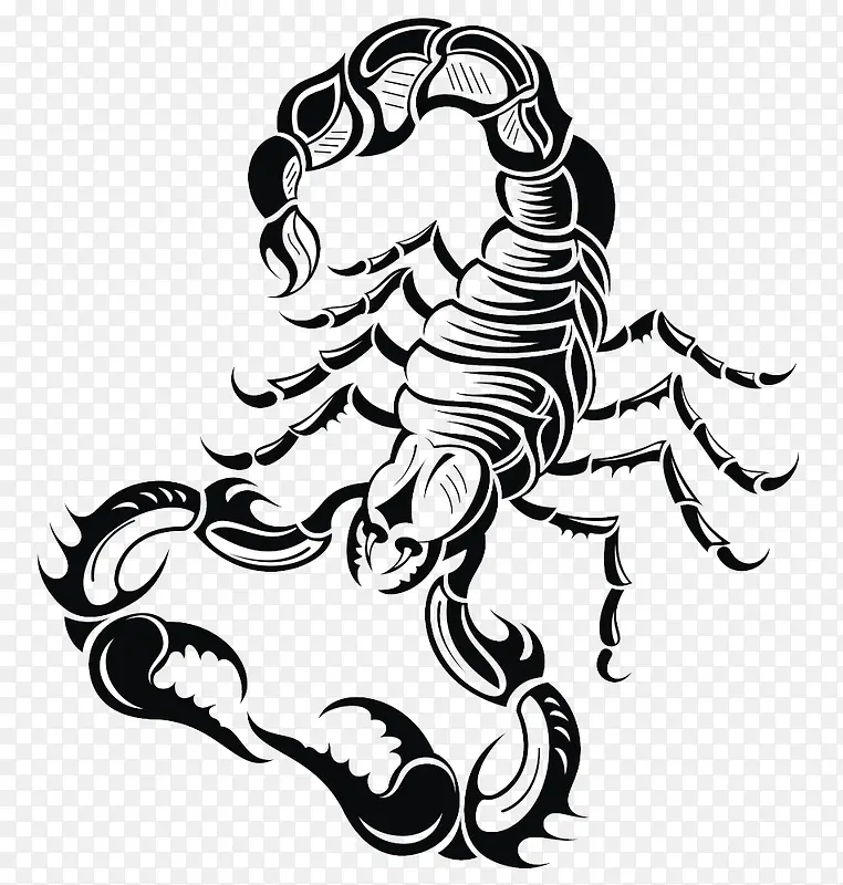 卡通手绘蝎子纹身