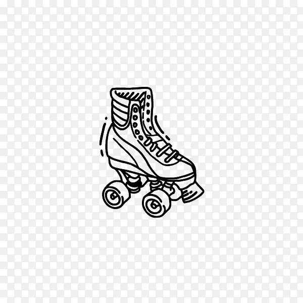 卡通手绘黑色的溜冰鞋