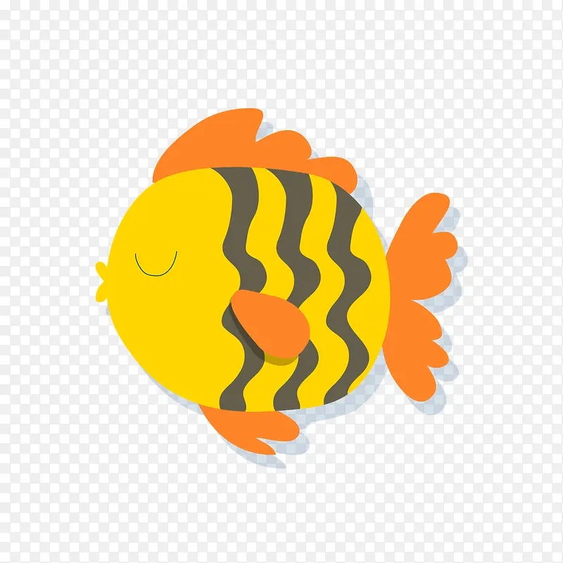 黄色小鱼矢量图装饰