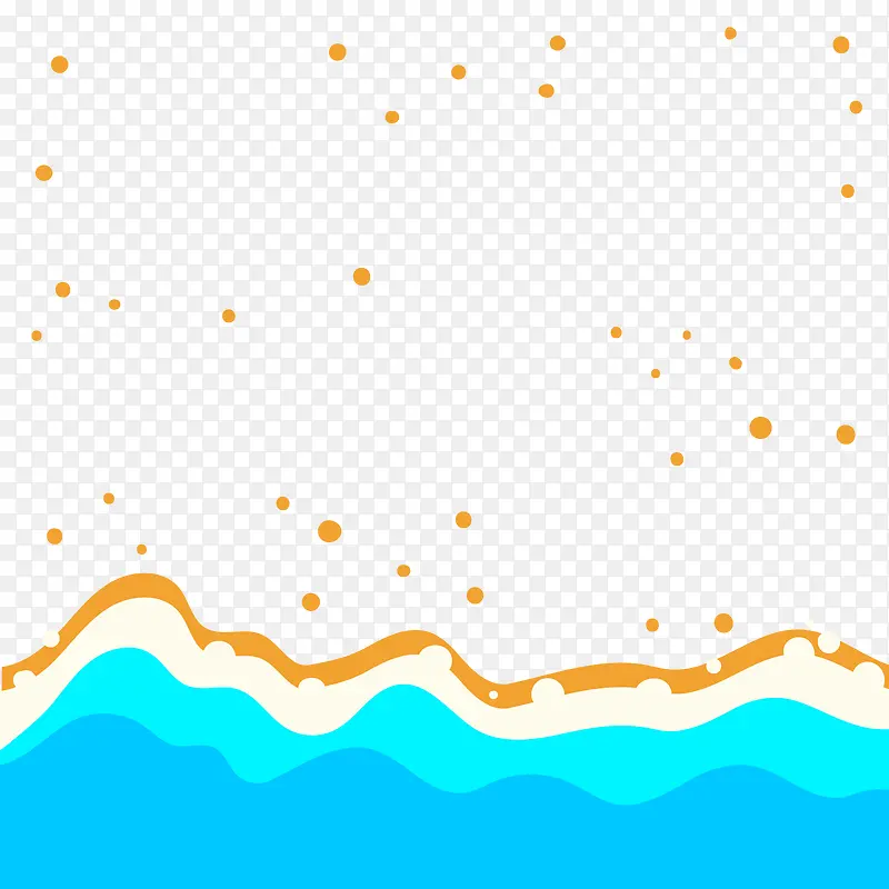 蓝色海洋波浪矢量图