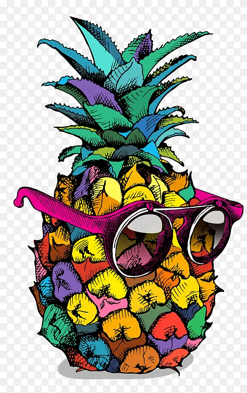炫酷夏季水果菠萝海报