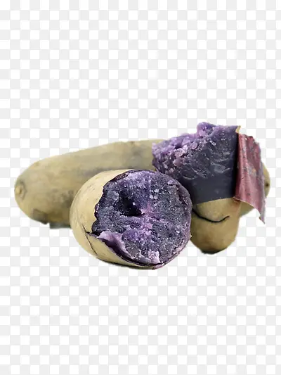 煮熟的紫土豆