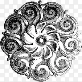 复古素描花纹