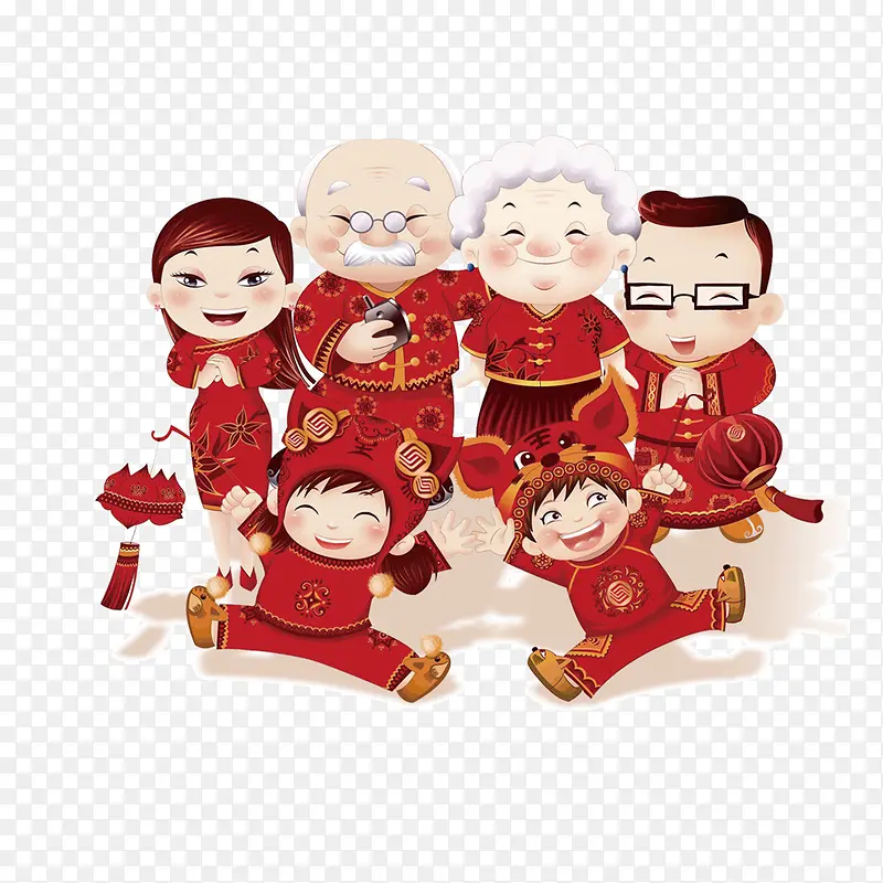 春节喜庆人物组合